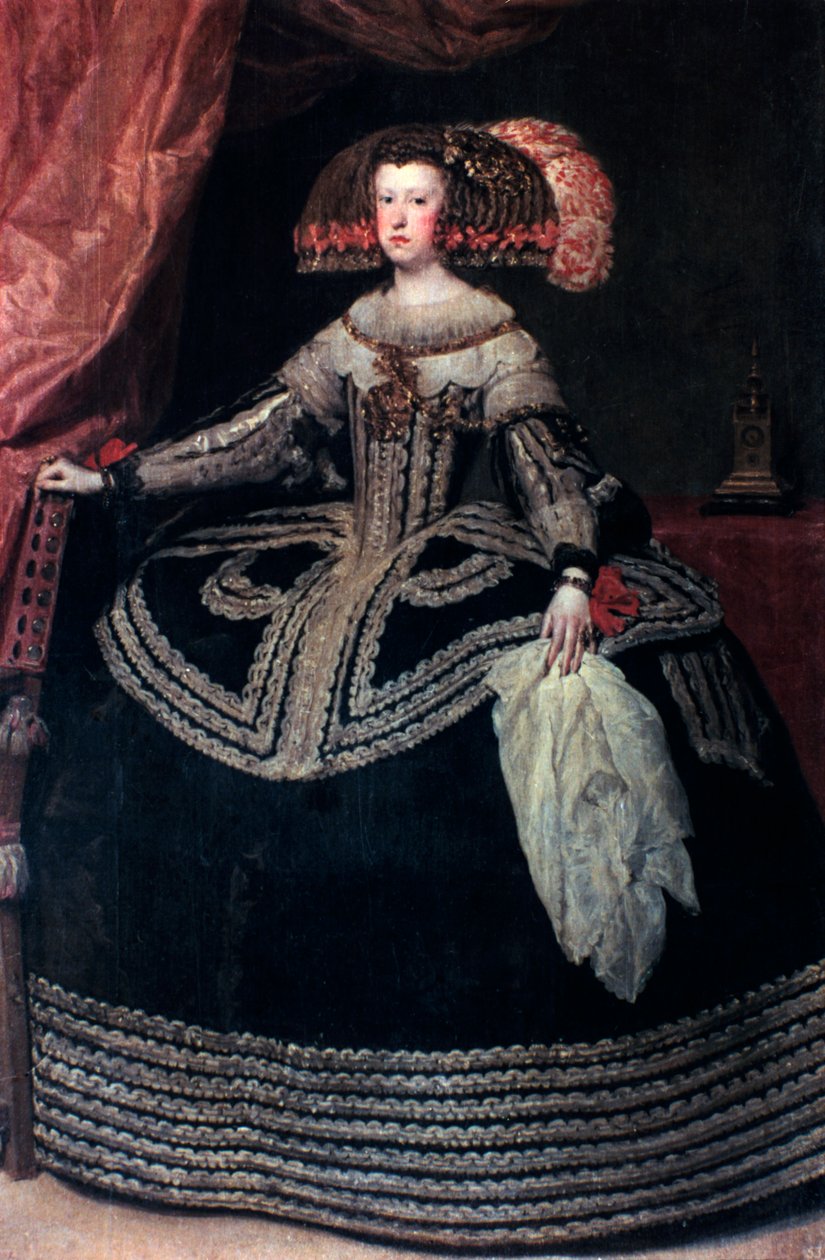 Avusturya Kraliçesi Doña Mariana, c1652-1653. by Diego Velázquez