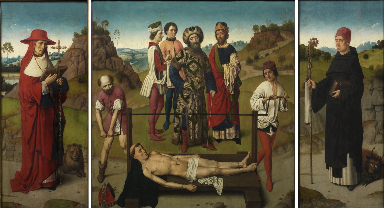 Aziz Erasmus Şehitliği Üçlemesi by Dieric Bouts