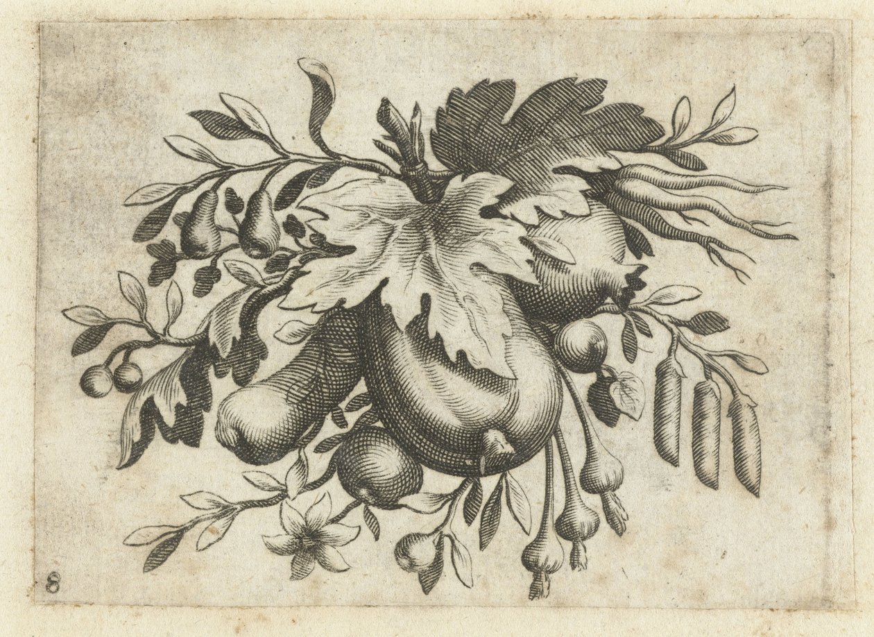 Festoen van vruchten Seyahat için kullanışlı küçük meyve kitabı (seri başlığı) by Dietrich Krüger (attributed to)