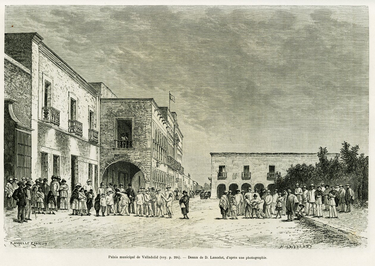 Valladolid Belediye Sarayı. Lancelot tarafından, Edouard Charton (1807-1890), Hachette, Paris tarafından yönetilen le tour du monde 1887