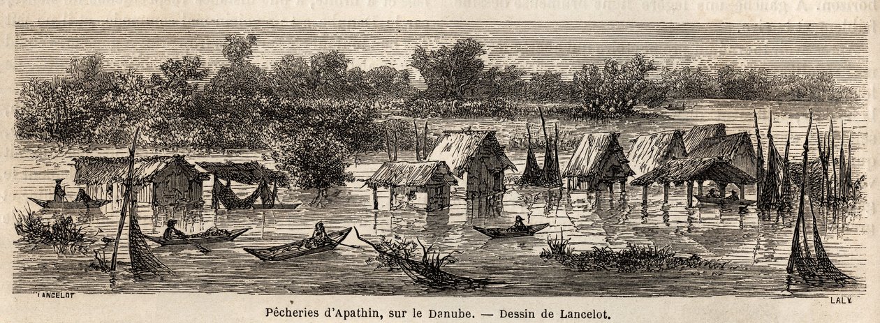 Tuna Nehri üzerindeki Apathin (Sırbistan) balıkçılığı. 1860 yılında Paris