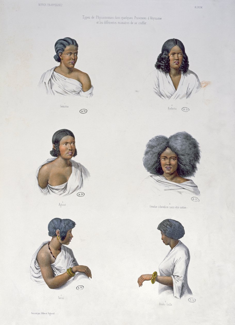 Abyssinia Yerlileri, Aumont tarafından kazınmış, c.1840 by Dillon and Vignaud