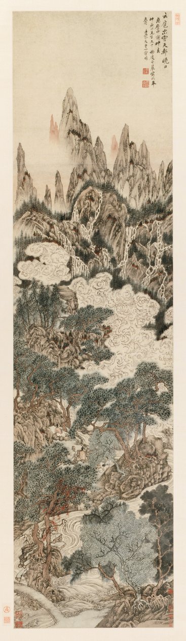 Cennetsel Kale Tepesi Üzerinde Sabah Güneşi, 1614. by Ding Yunpeng