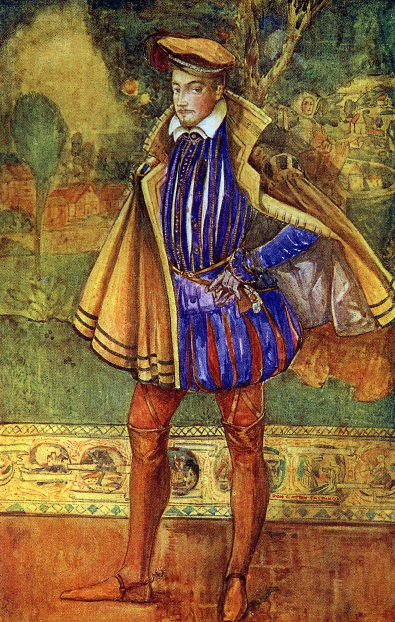 Man s costume in reign of ELizabeth I (1558-1603) by Dion Clayton Calthrop