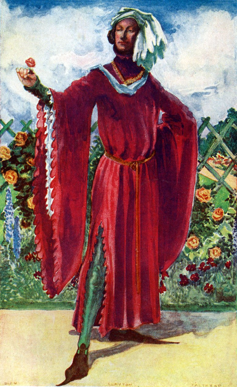 Man s costume in reign of Richard II (1377- 1399) by Dion Clayton Calthrop