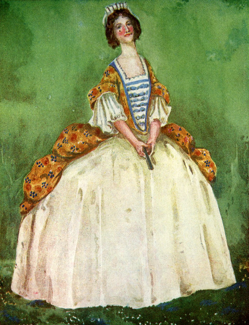 Woman s costume in reign of Anne I (1702-1714) by Dion Clayton Calthrop