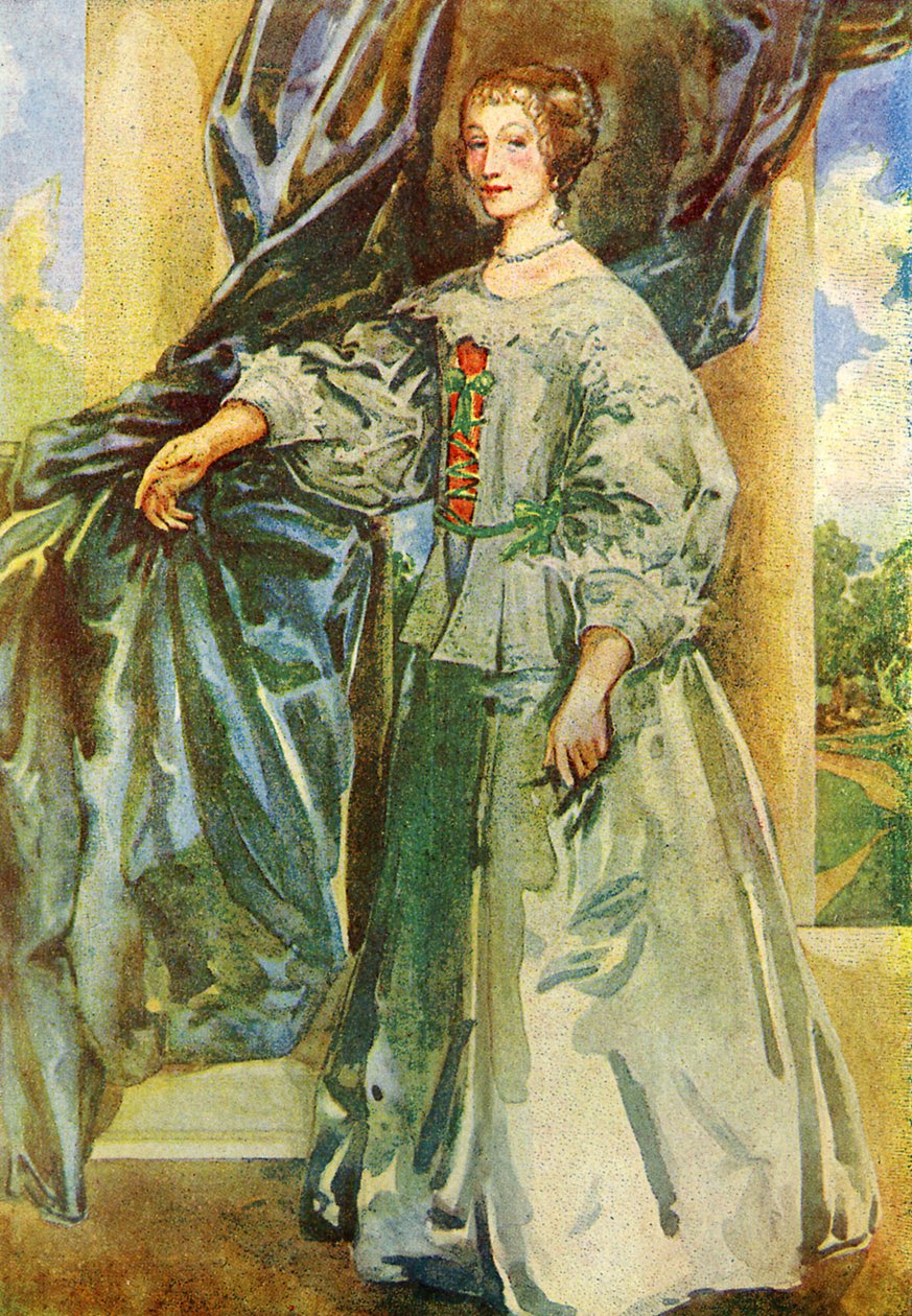 Woman s costume in reign of Charles I (1625-1649) by Dion Clayton Calthrop
