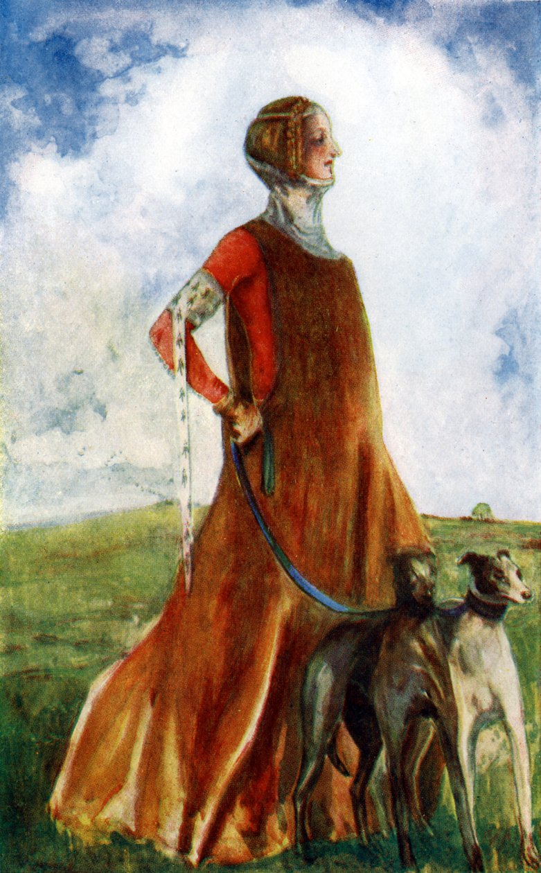 Woman s costume in reign of Edward III by Dion Clayton Calthrop