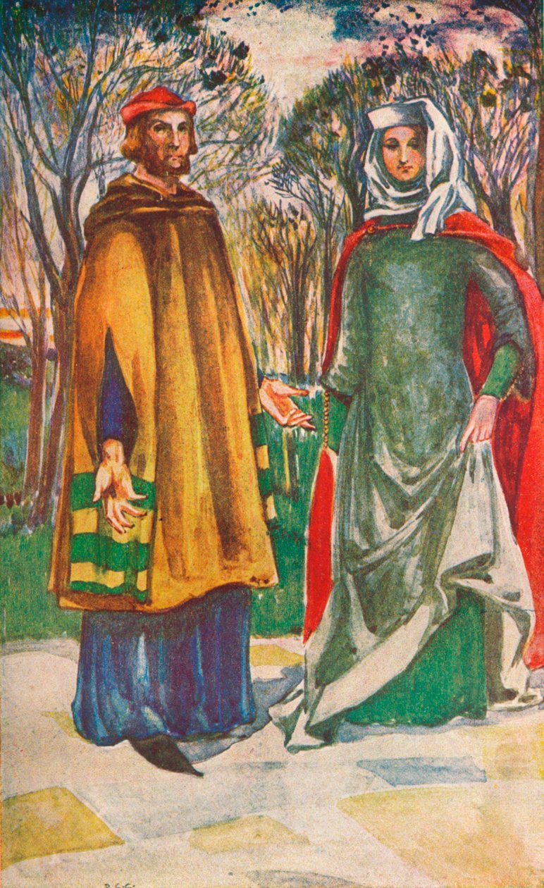 Edward I Zamanında Bir Erkek ve Kadın, 1907 by Dion Clayton Calthrop