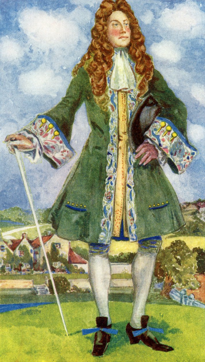 William ve Mary (1689-1702) saltanatında erkek kostümü by Dion Clayton Calthrop