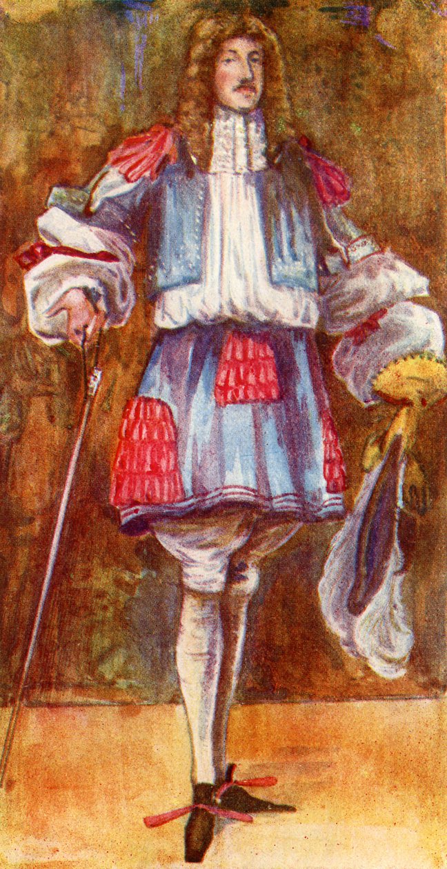 Charles II (1660-1685) saltanatında erkek kostümü by Dion Clayton Calthrop