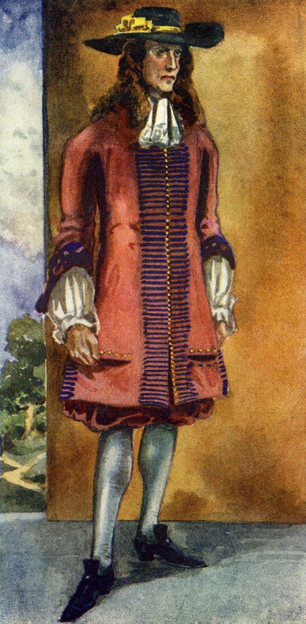 James II (1685-1689) saltanatında erkek kostümü by Dion Clayton Calthrop