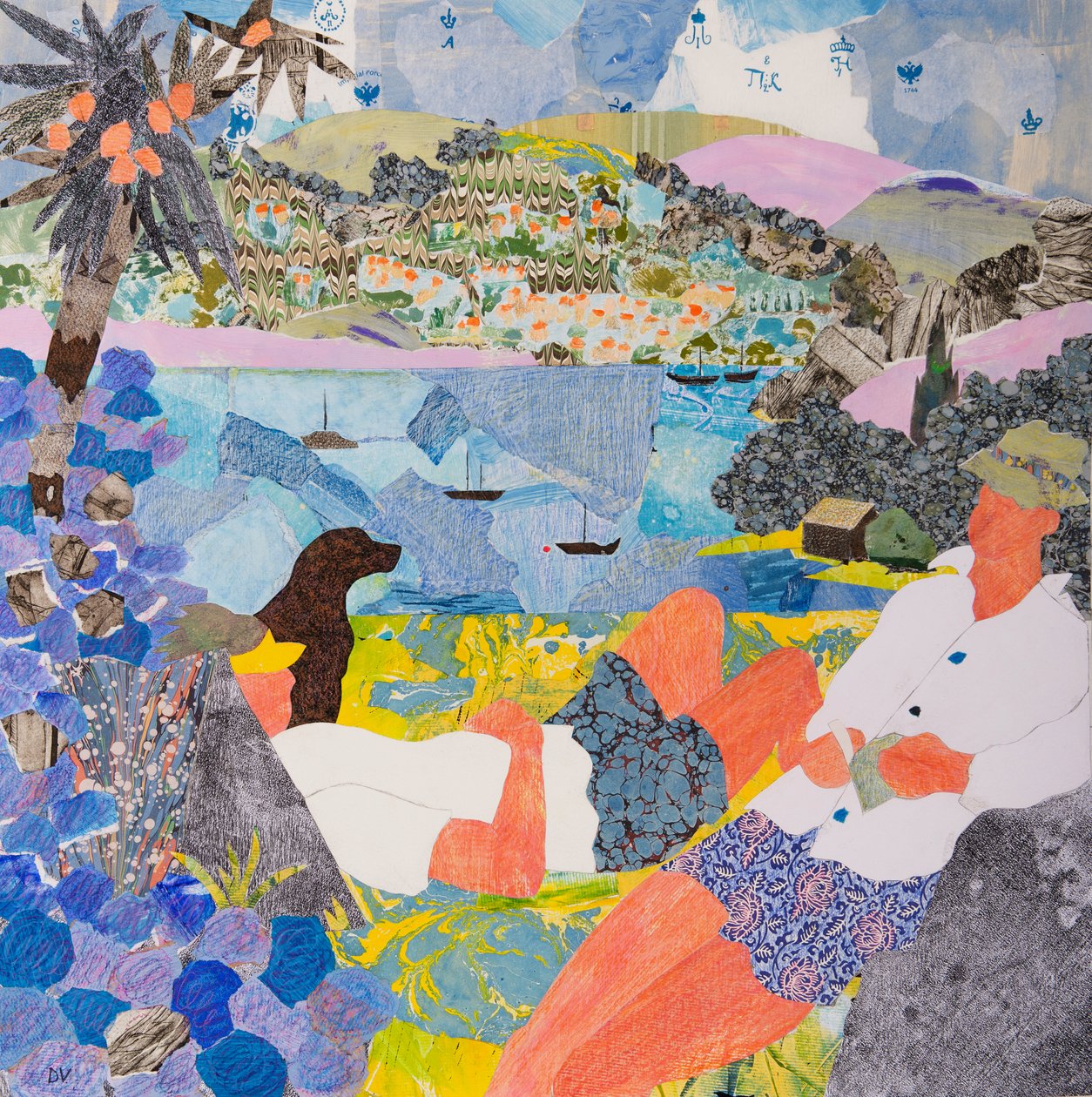 Deniz kenarı, 2017 (kolaj) by Dione Verulam