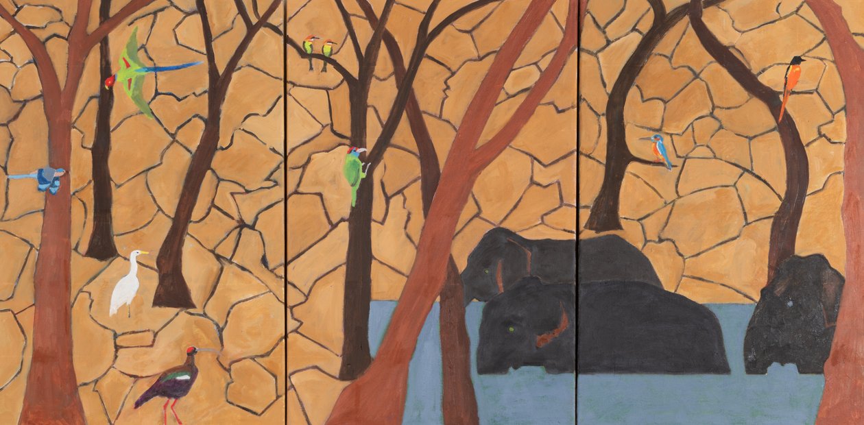 Orman, Hindistan, 2020 (tuval üzerine yağlıboya) by Dione Verulam