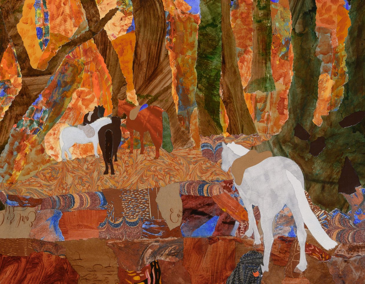 Ormandaki Midilliler, 2024 (kolaj) by Dione Verulam