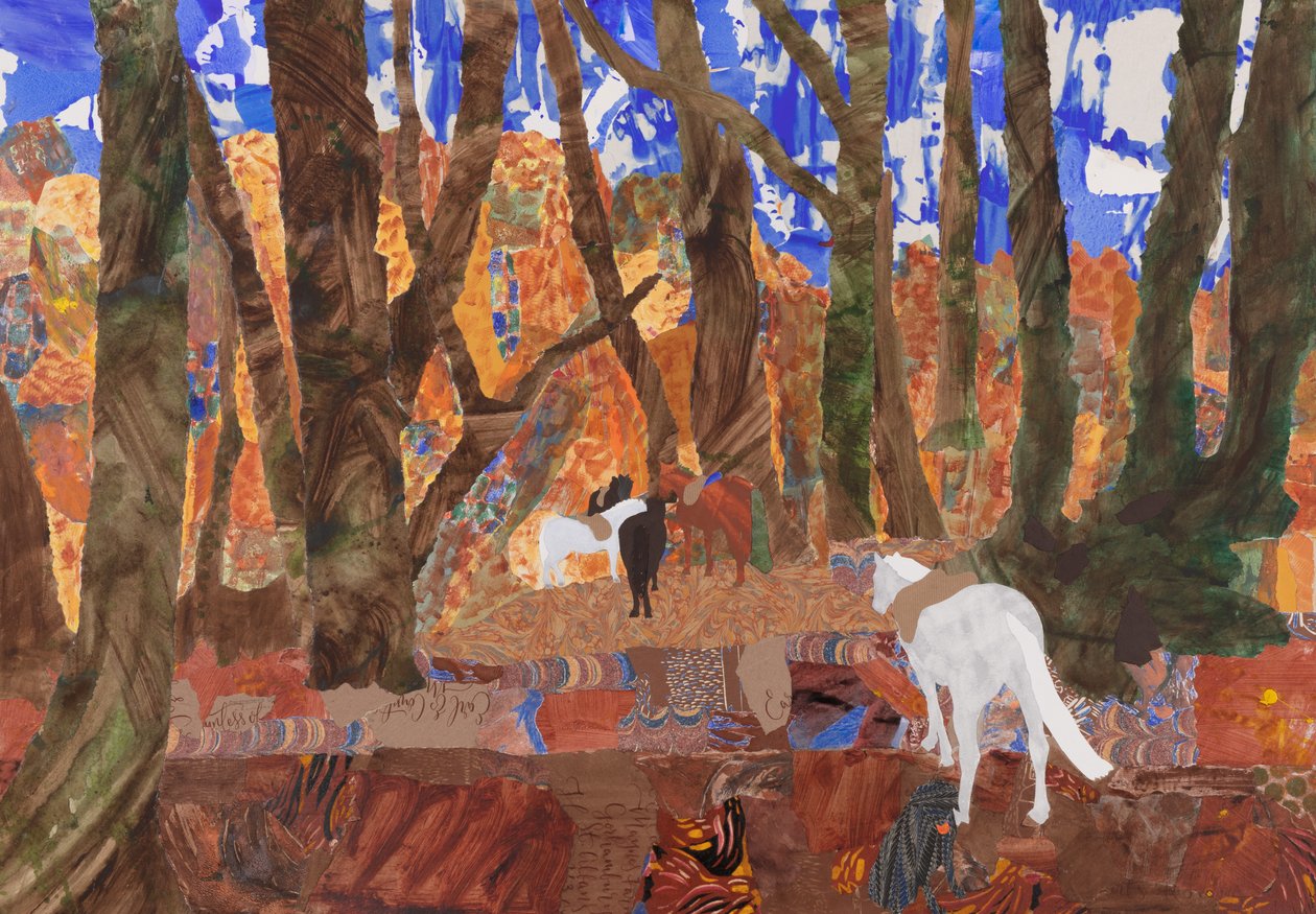 Riding Rest, 2020 (kolaj) by Dione Verulam