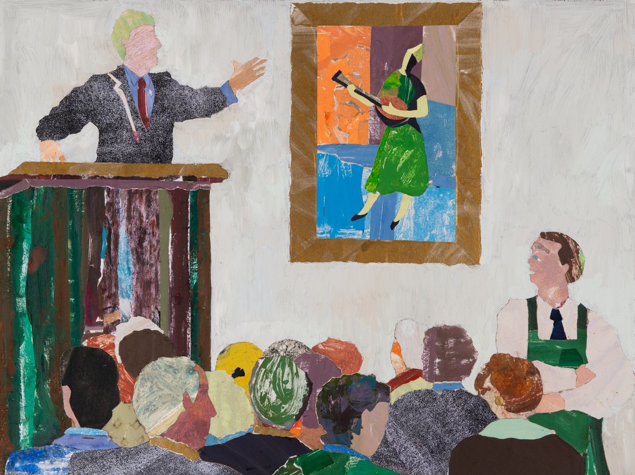 Mandolin Çalan, 2020 (kolaj) by Dione Verulam