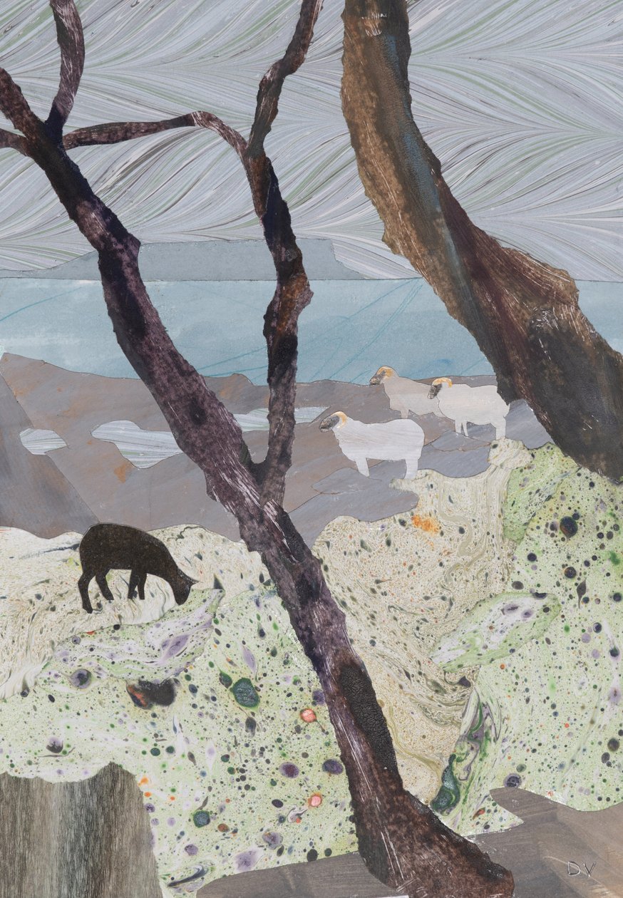 Deniz kenarında ıslak bir gün (kolaj) by Dione Verulam