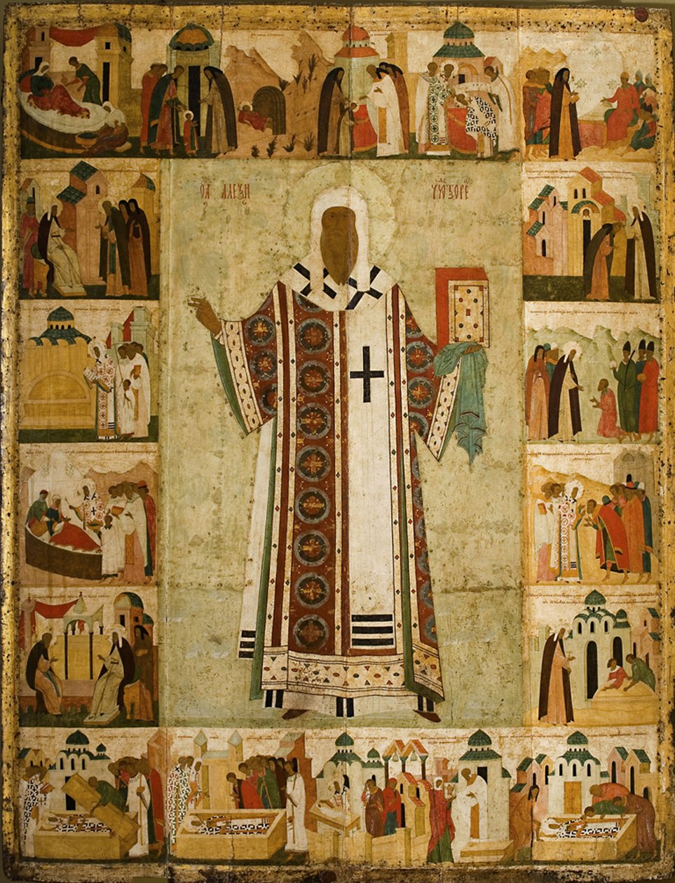 Aziz Alexius (panelde yağ ve altın) by Dionysius