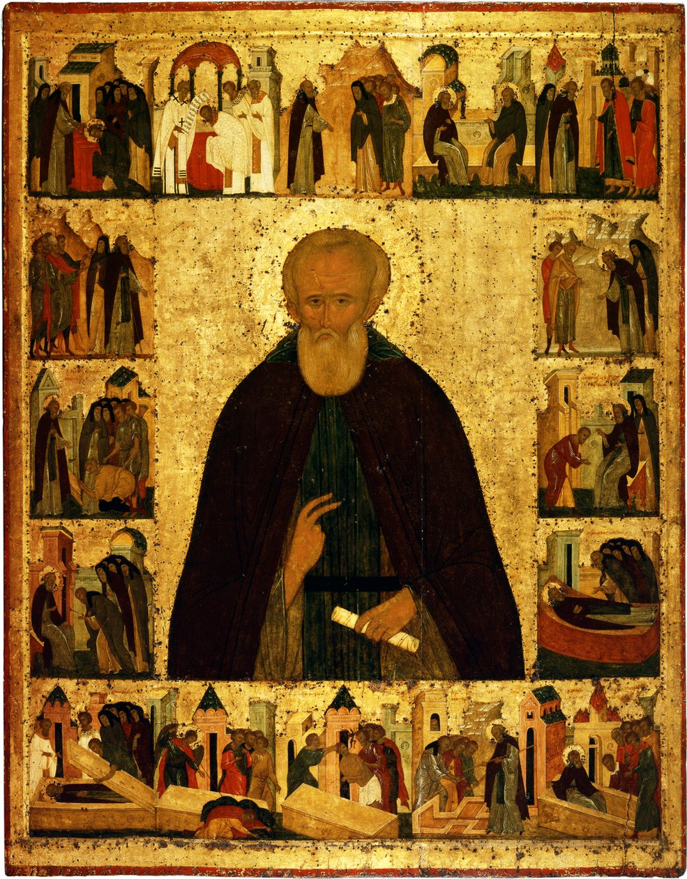 Aziz Dmitry Prilutsky, hayatından sahnelerle, yaklaşık 1503 by Dionysius