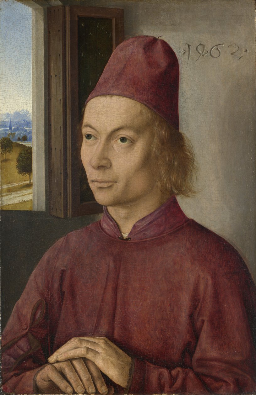 Genç adamın portresi, belki de Jan van Winckele, 1462 (meşe panel üzerinde yağ, yumurta ve tempera) by Dirck Bouts