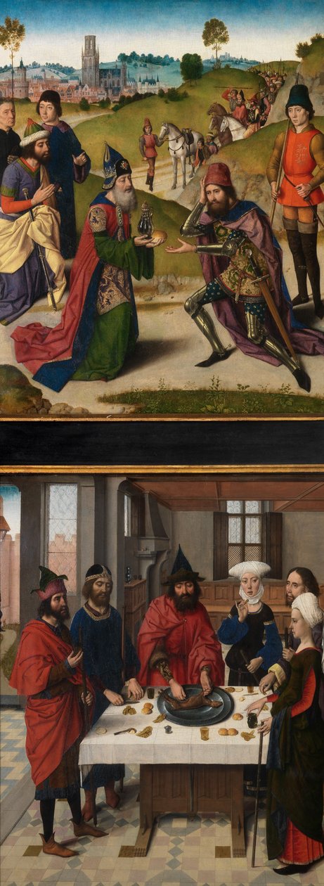 Kutsal Ayin Sunağının Detayı, c.1464-68 (panel üzeri yağlı boya) by Dirck Bouts
