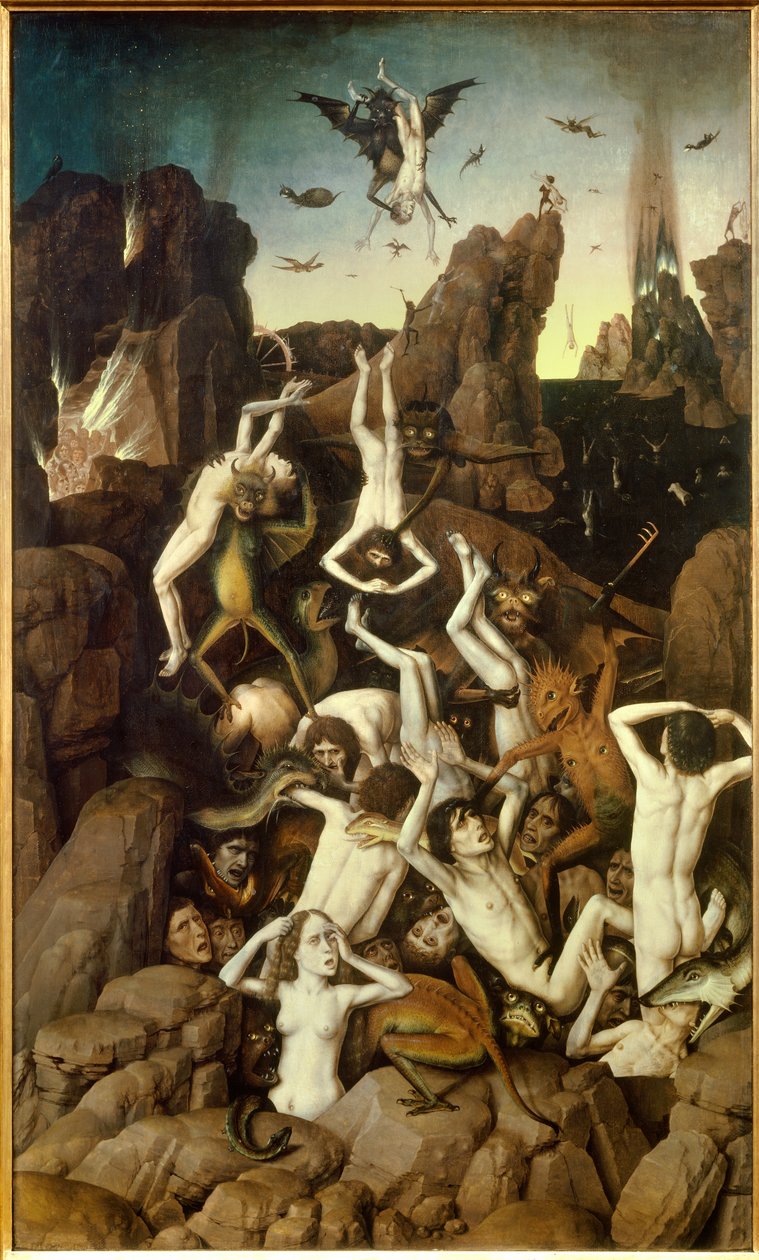 Cehennem. Tekrarlayıcıların düşüşü. Dirck tarafından yapılan boyama (Dieric, Dirk) Eskiyi Büküyor (Yaşlı) (1410-1475) Ec. Bekle. by Dirck Bouts