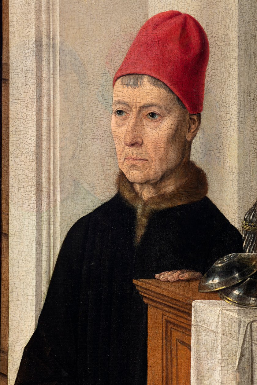 Bölge kilisesi (Aziz Peter Bölge Kilisesi). tablo. Geçen akşam yemeği. Dirk Maçları. 1464-1468. Detay. merkezi panel. by Dirck Bouts