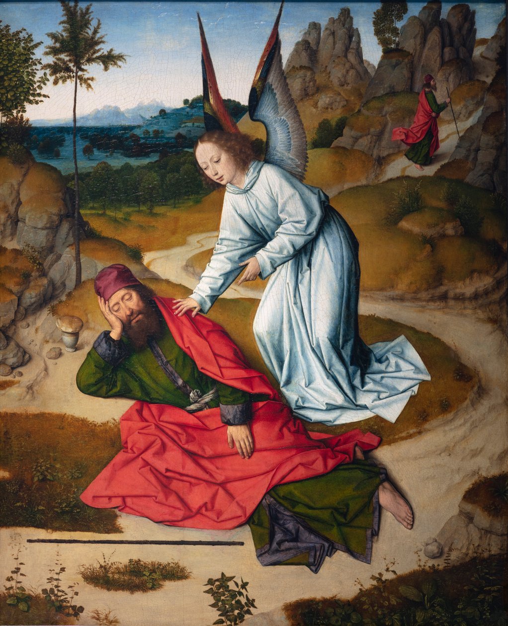 Bölge kilisesi (Parochiekerk Sint-Pieter). Tablo. Geçen akşam yemeği. Dirk Maçları. 1464-1468. Detay. Sağ panel. by Dirck Bouts