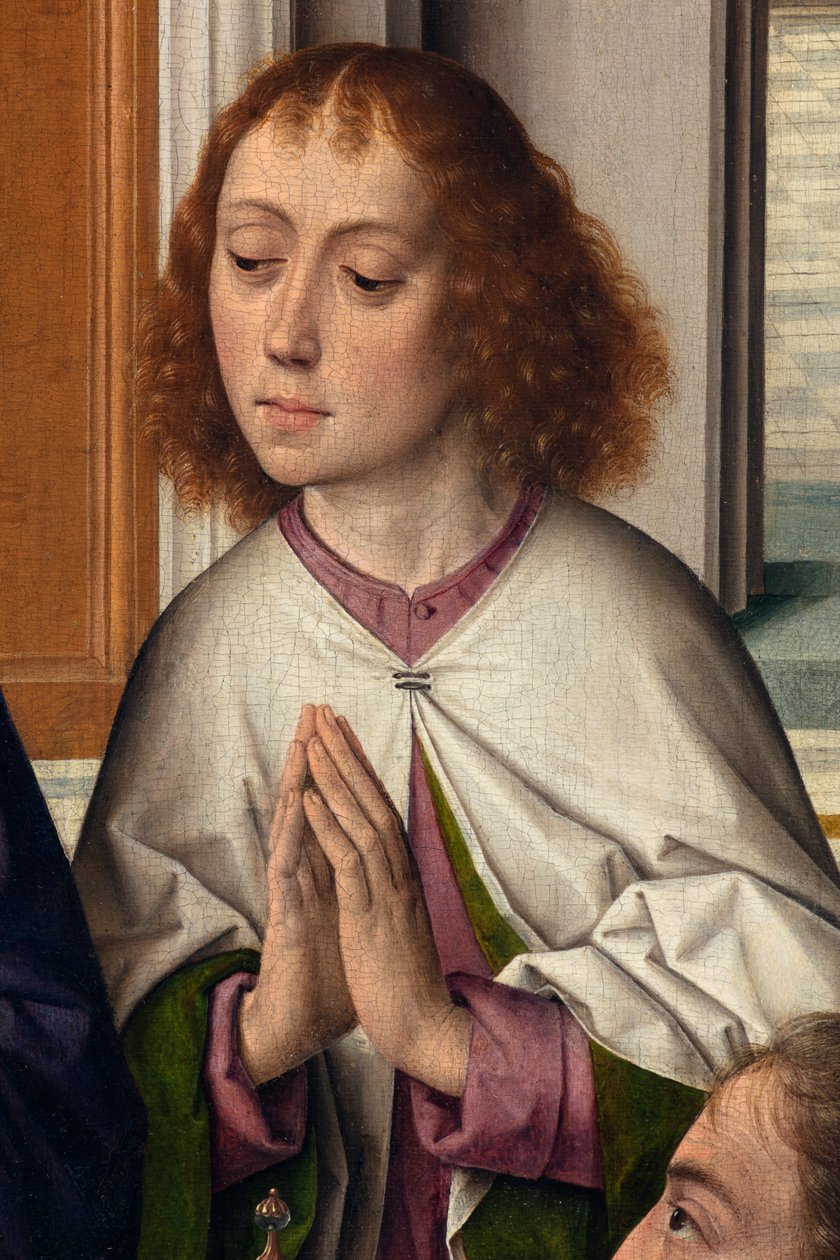 Bölge kilisesi (Aziz Peter Bölge Kilisesi). tablo. Geçen akşam yemeği. Dirk Maçları. 1464-1468. Detay. merkezi panel. by Dirck Bouts