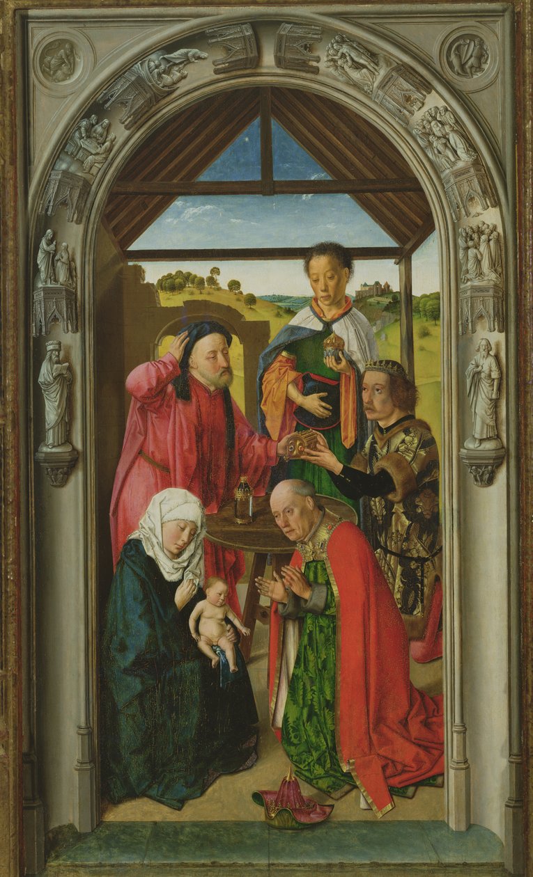 The Adoration of the Magi, c.1445 yağlı boya, 36895 panel detayı by Dirck Bouts