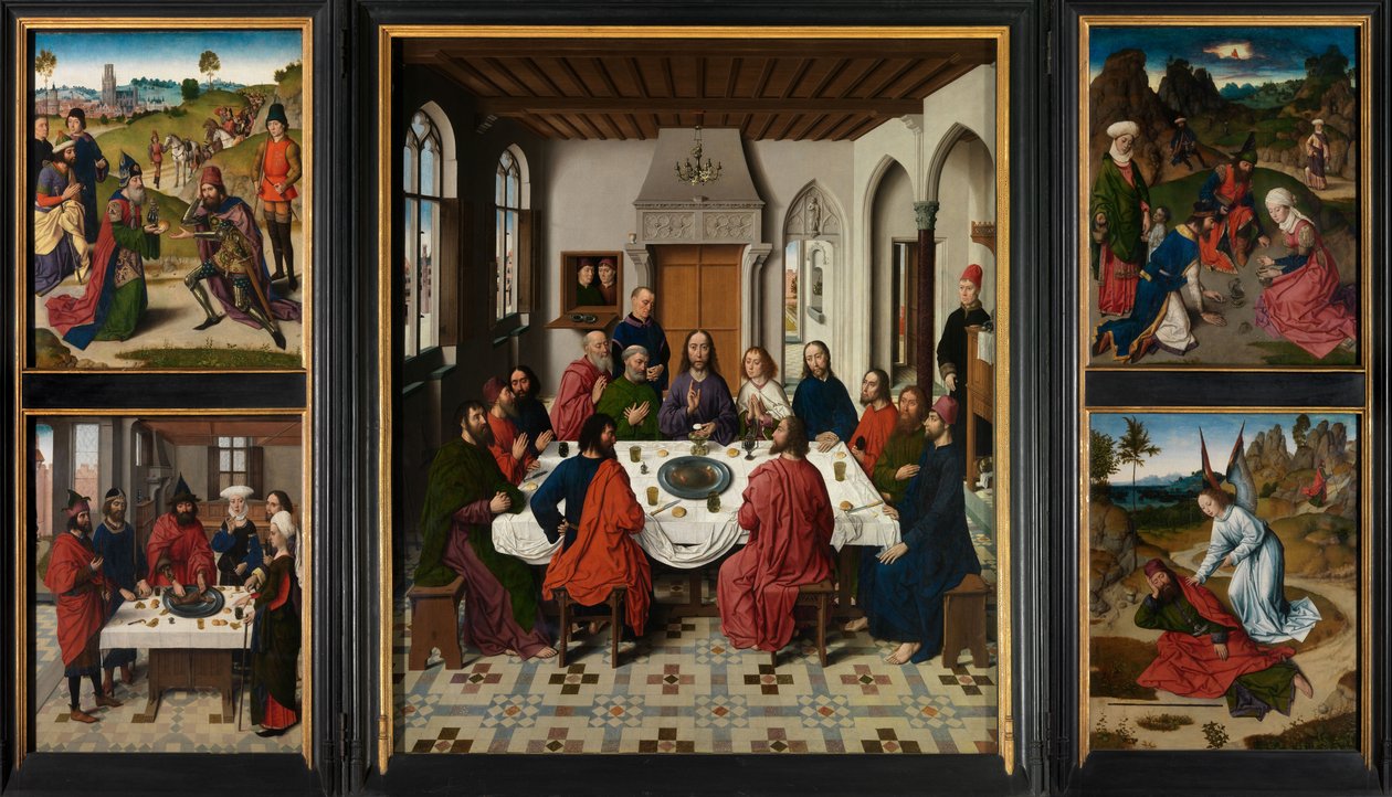 Kutsal Ayinin Sunağı, c.1464-68 (panel üzerine yağlıboya) by Dirck Bouts