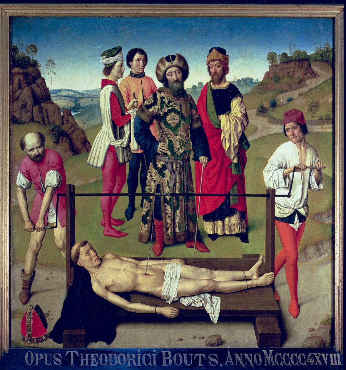 Aziz Erasmus Şehitliği, Aziz Erasmus Üçlüsünden merkez panel, c.1460 by Dirck Bouts