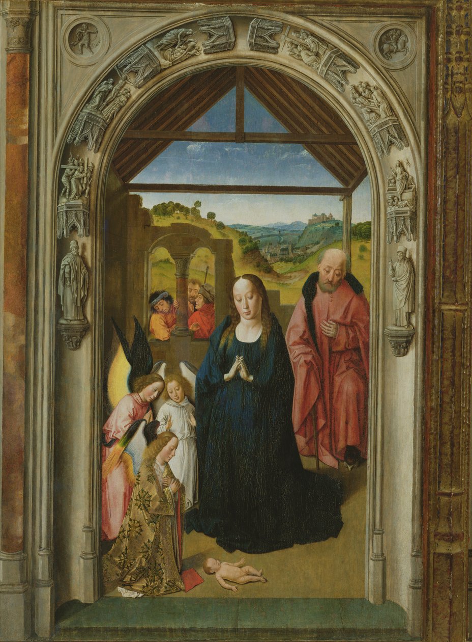 The Nativity, c.1445 yağlı boya, 36895 panel detayı by Dirck Bouts