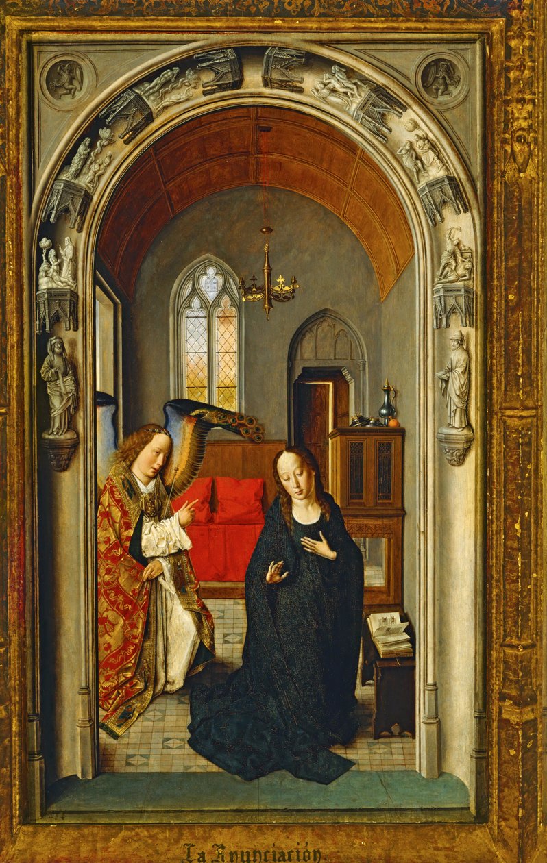 Müjde (ahşap üzerine resim) by Dirck Bouts