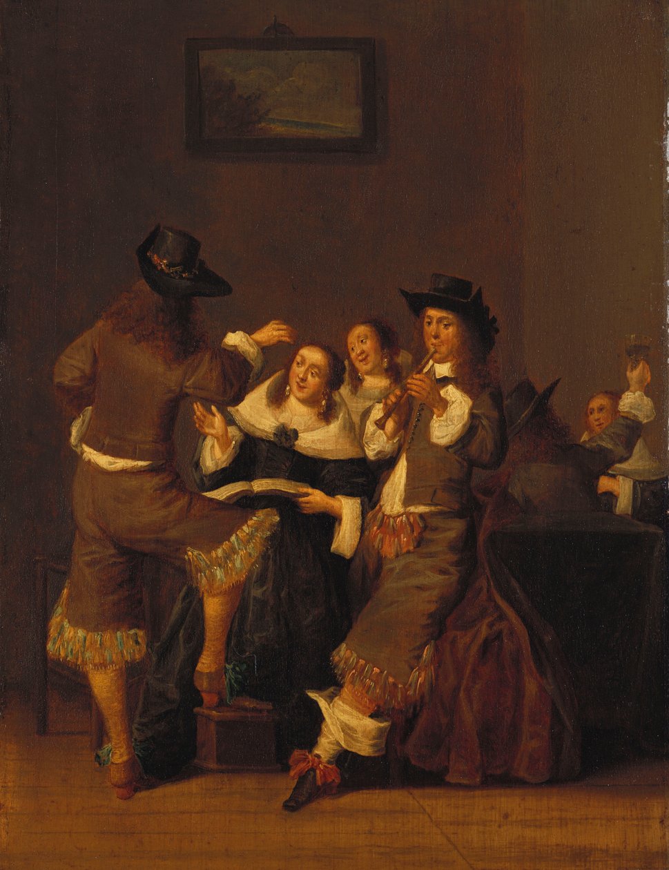 Bir İç Mekanda İçme ve Merrymaking Zarif Figürler, 1653 by Dirck Hals