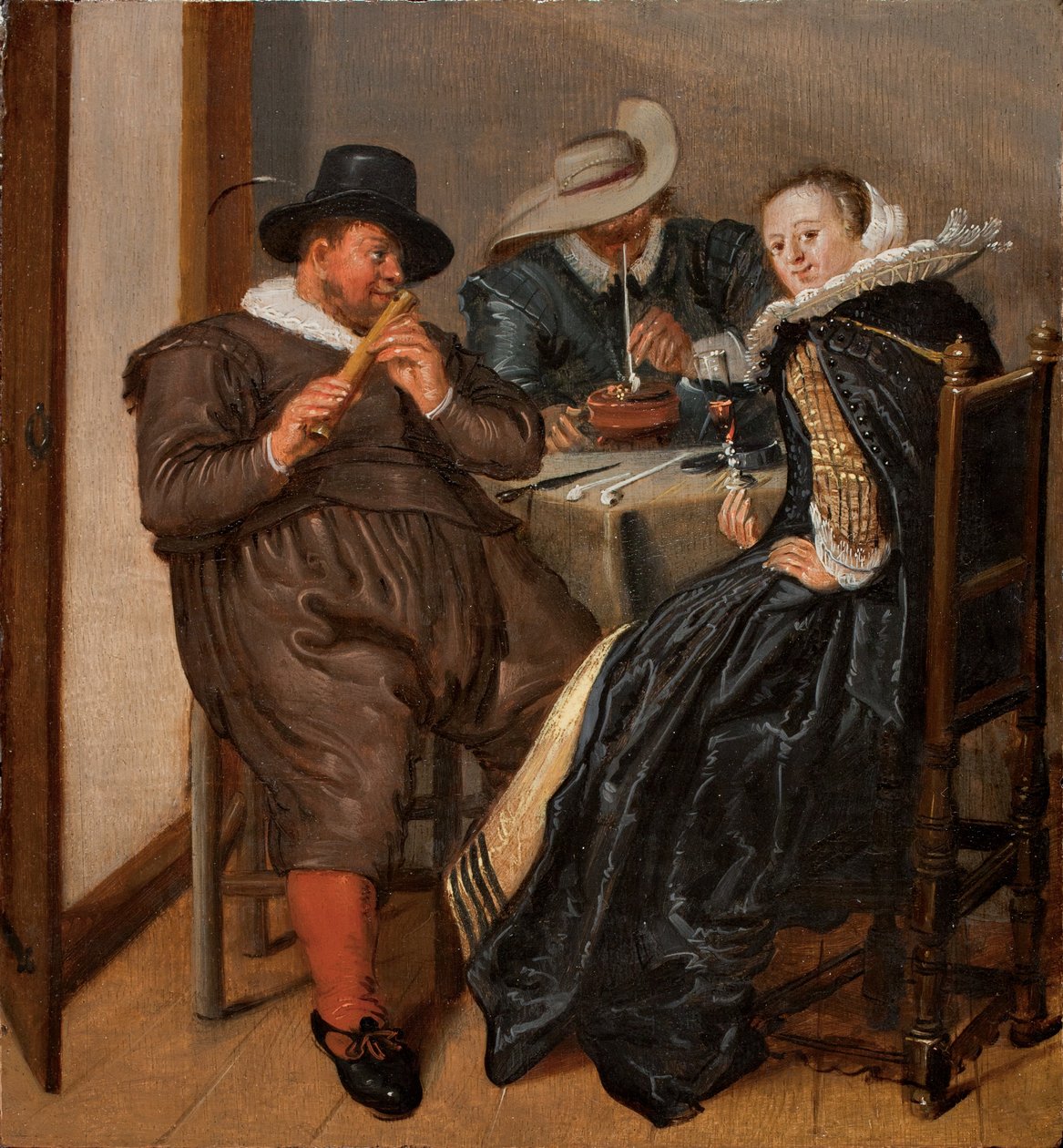 Flutist ile Neşeli Şirket by Dirck Hals