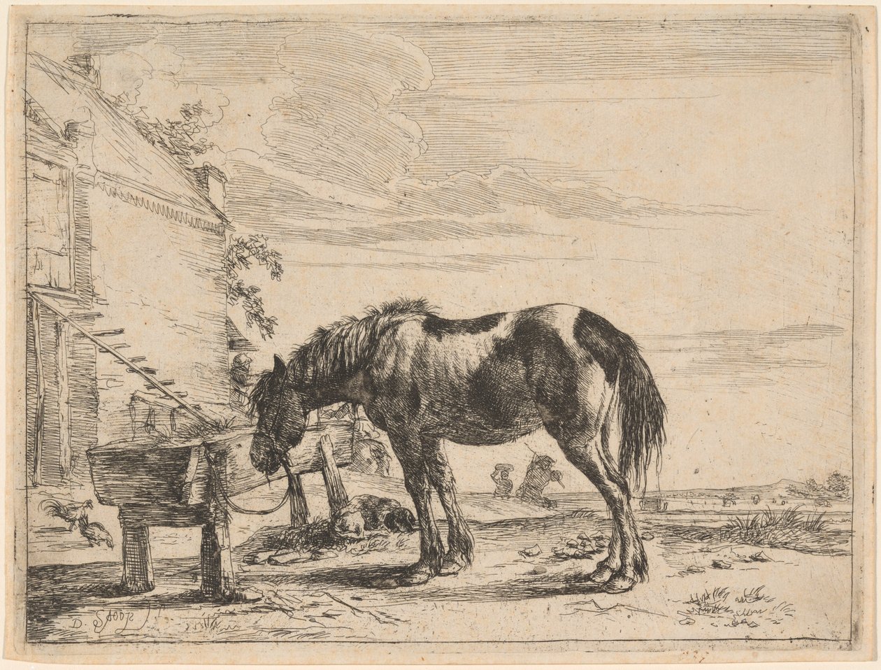 Yemlik Ocağına Bağlı Bir At by Dirck Stoop
