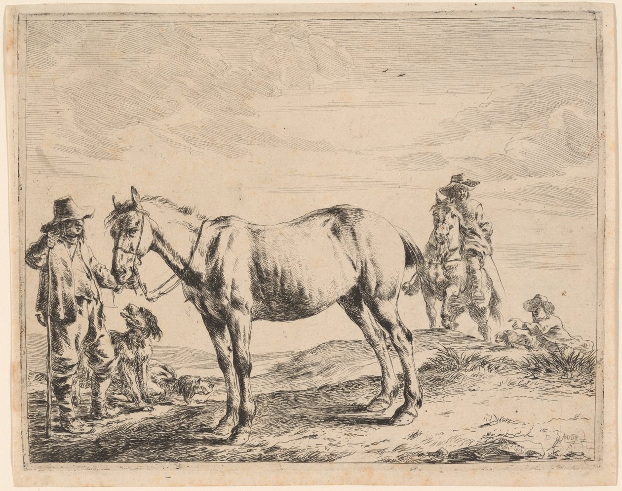Atını Dizginlerinden Tutan Adam by Dirck Stoop
