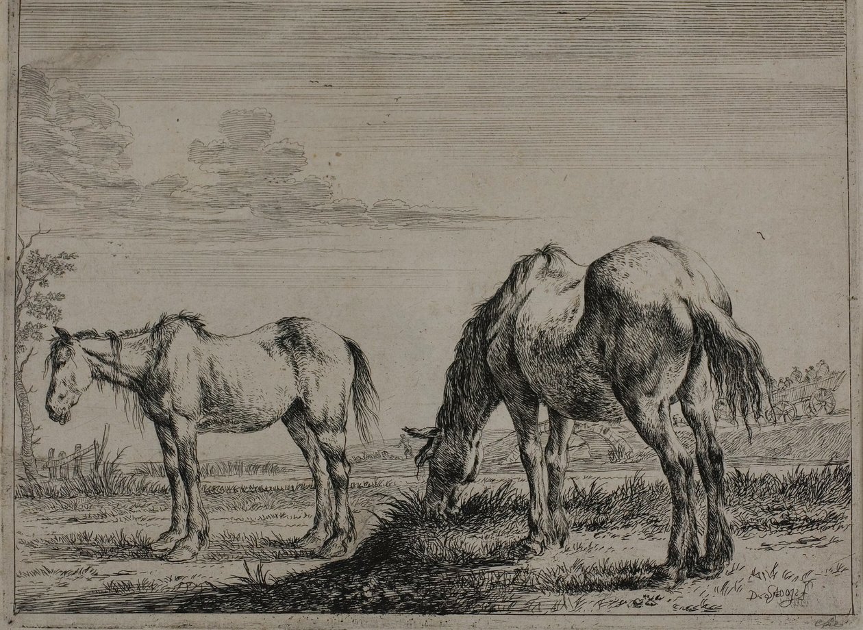 Otlayan At, Atlar Serisinden üçüncü tabak by Dirck Stoop