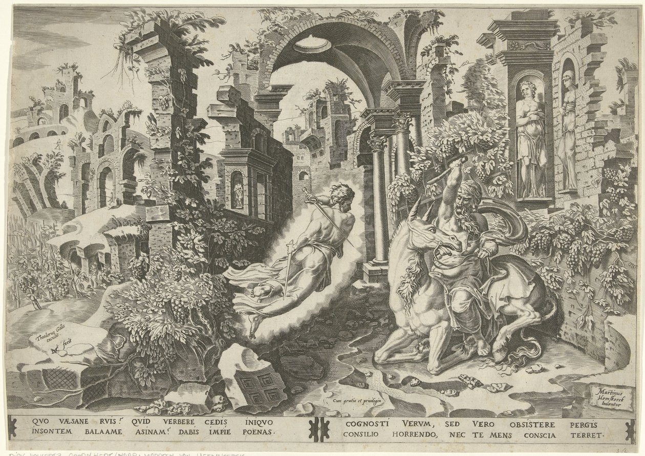 Balam (Balaam) ve melek by Dirck Volckertsz. Coornhert