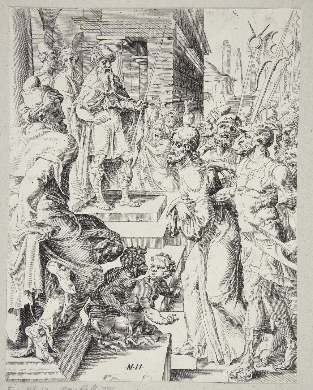 pilatus öncesi İsa by Dirck Volckertsz. Coornhert
