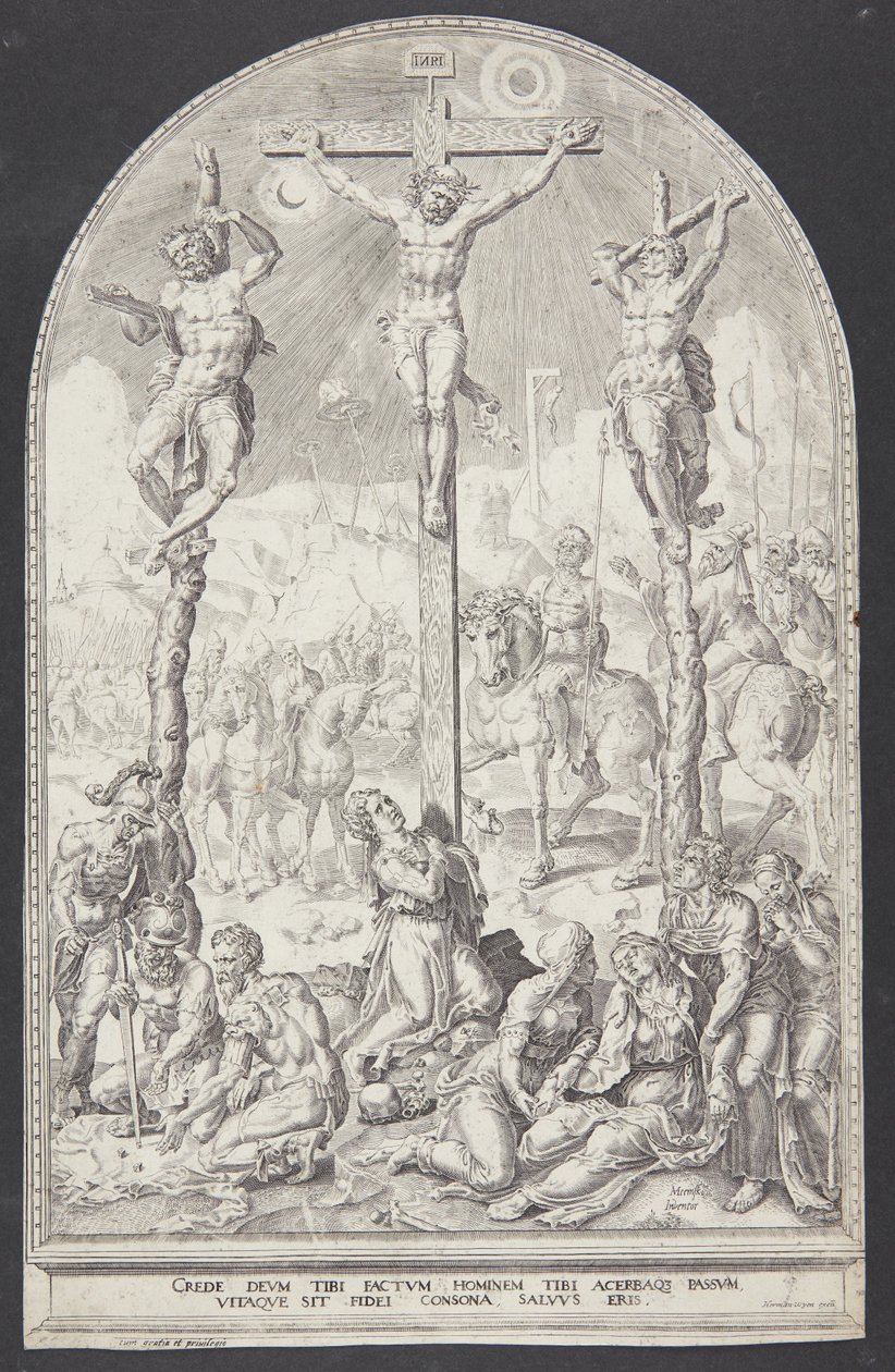 İsa iki hırsız arasında çarmıhta by Dirck Volckertsz. Coornhert