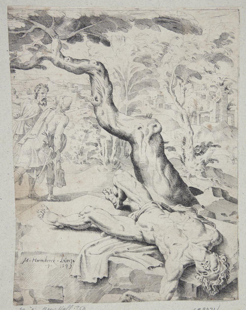 Yolcuyu yarı ölü bırakan soyguncular by Dirck Volckertsz. Coornhert