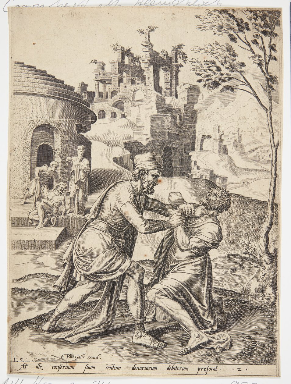 Hizmetçinin, hizmetkarını borcunu ödemeye zorlaması by Dirck Volckertsz. Coornhert