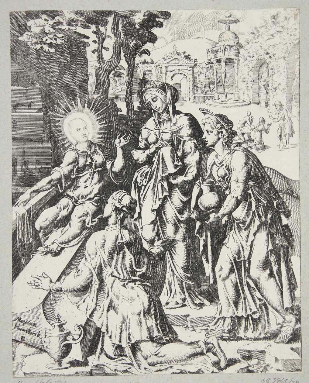 Kabirdeki üç kutsal kadın by Dirck Volckertsz. Coornhert