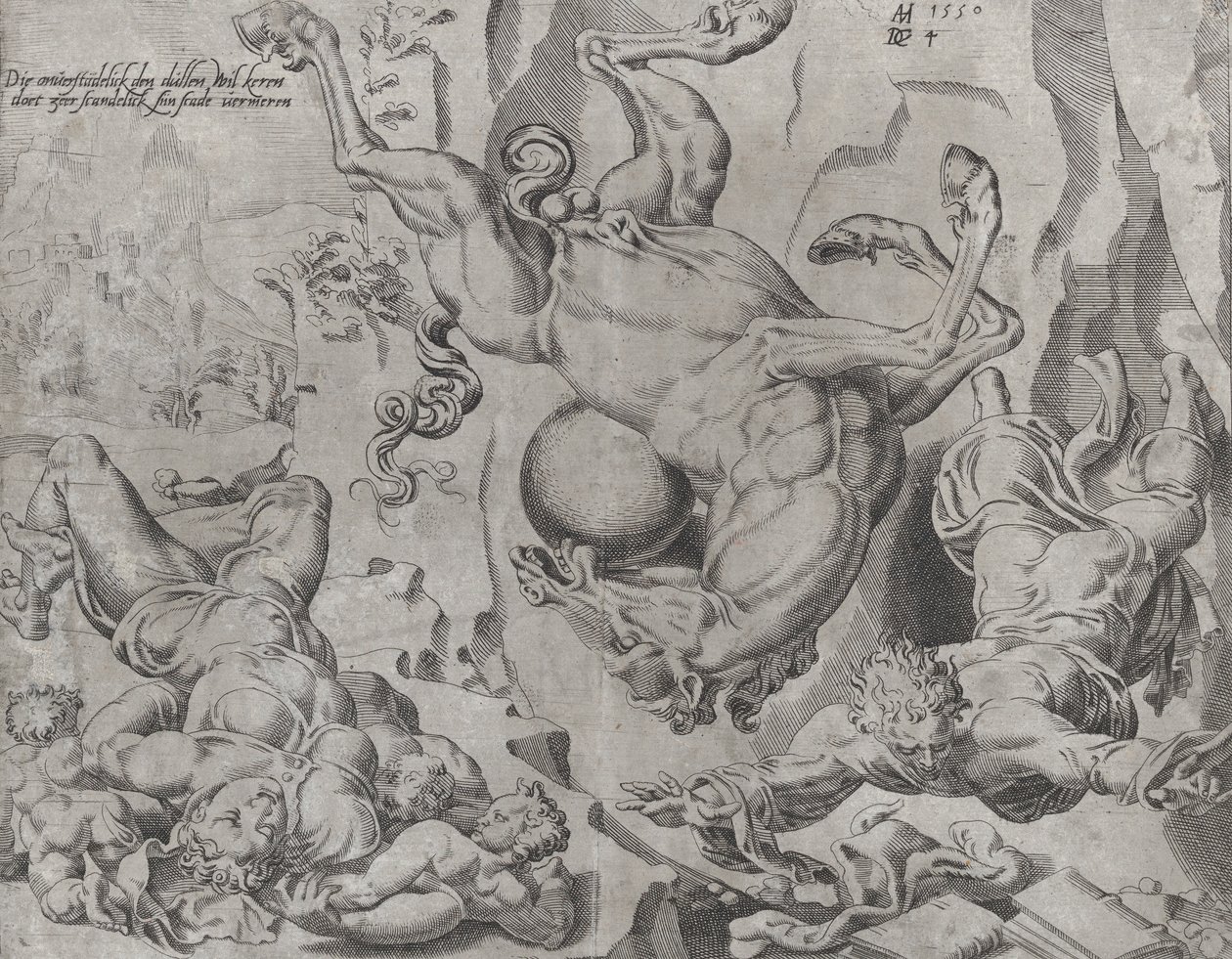 Sınırsız Dünyadan Bilgi ve Sevgiyle Birlikte Yok Olan Dünya, levha 4..., 1550. by Dirck Volkertsen Coornhert