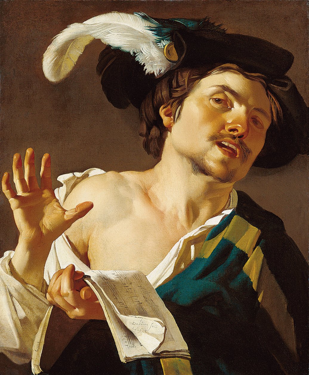 genç adam, şarkı by Dirck van Baburen