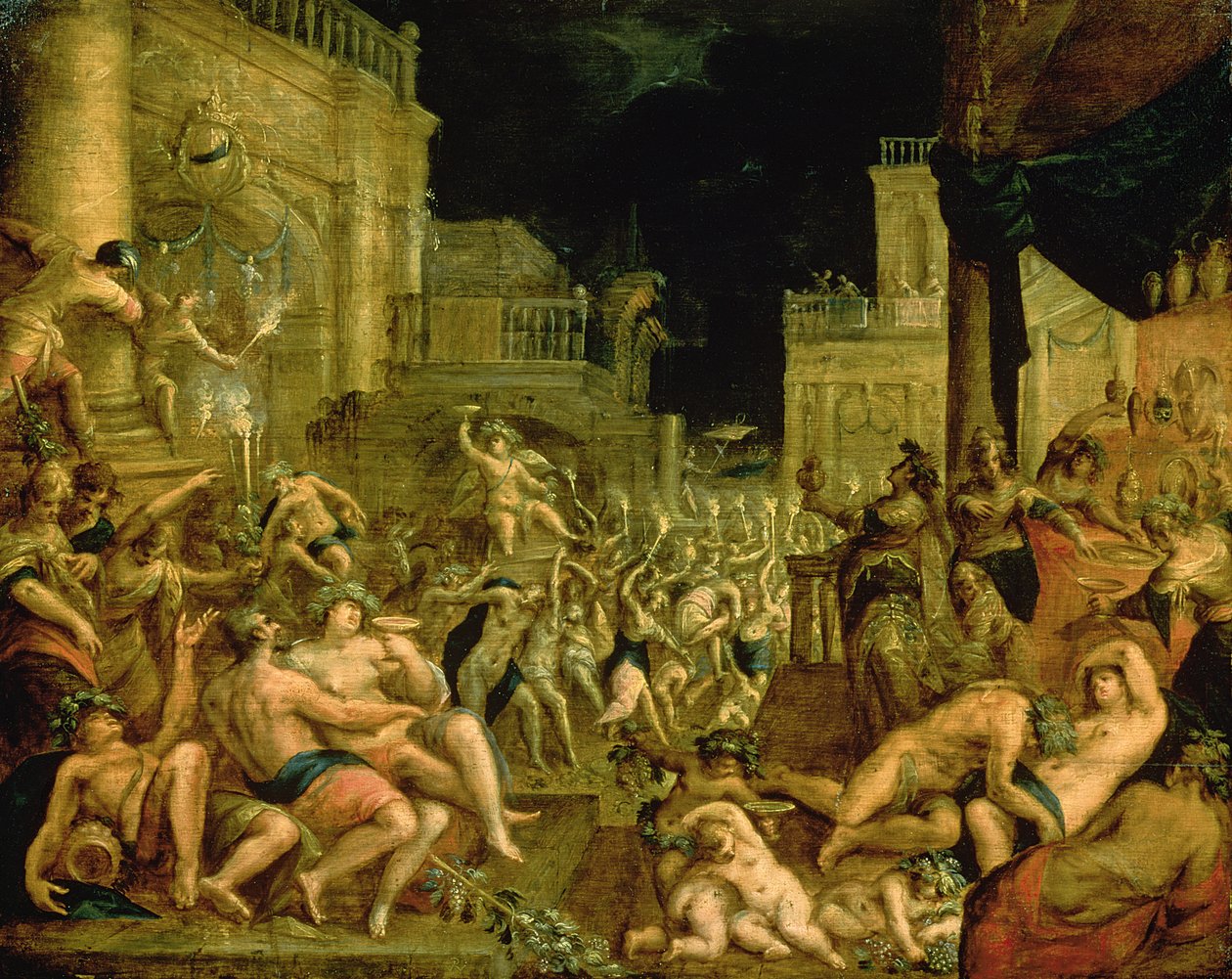 Bacchus in the Court of Midas  by Dirk Valkenburg