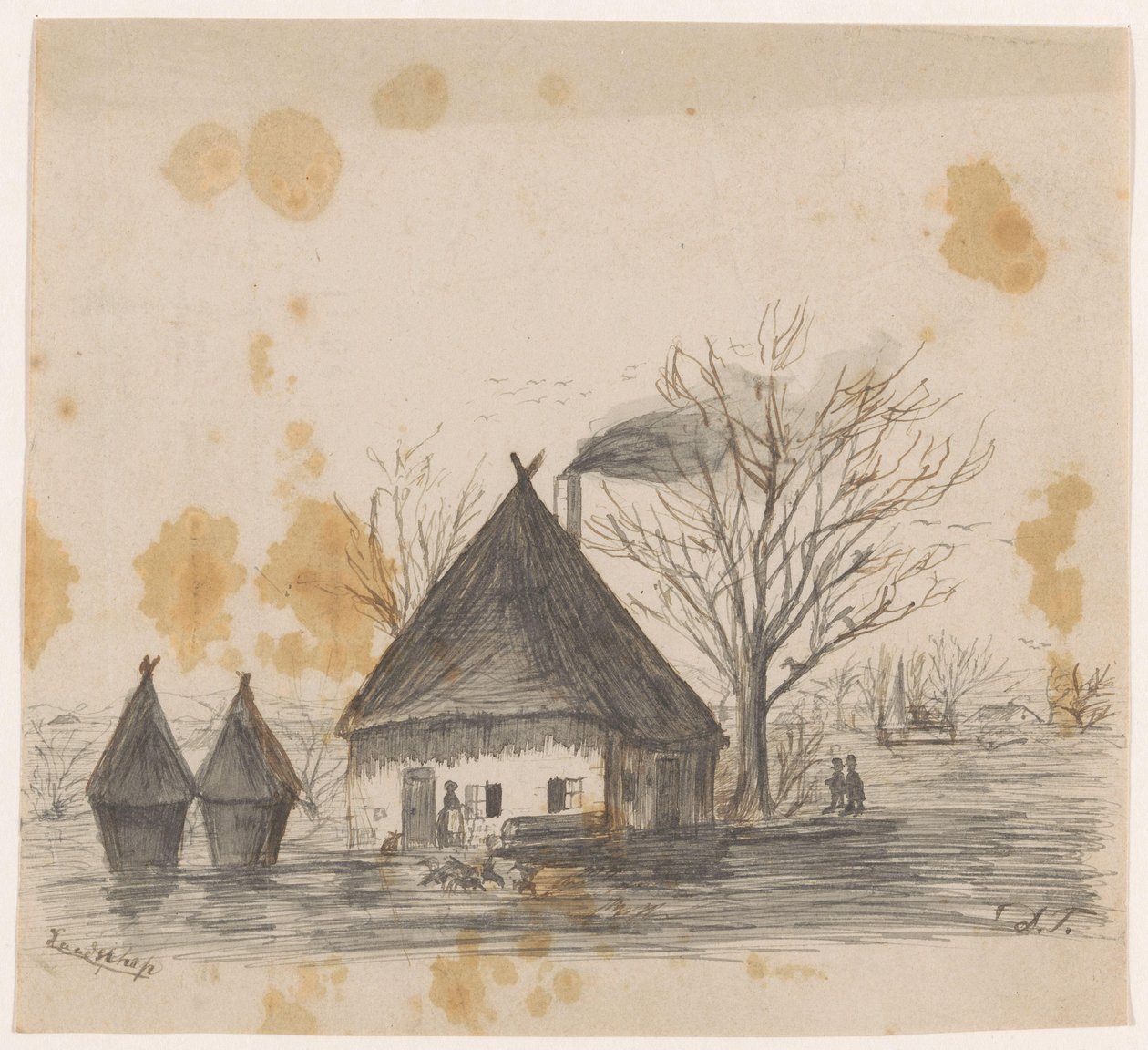Manzara (nesne üzerindeki başlık) by Dirk Arnoldus Tavenraat (signed by artist)